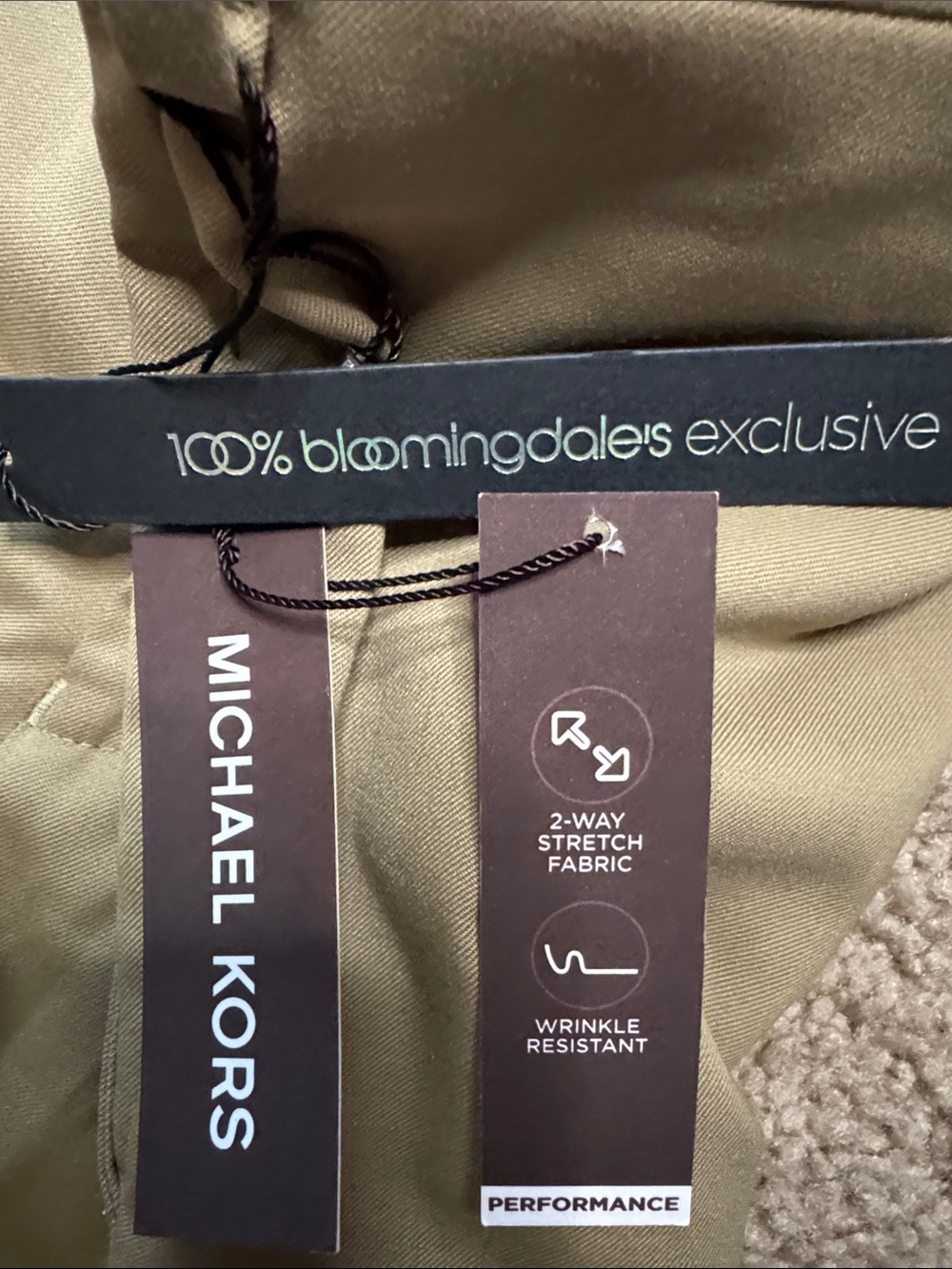 Michael Kors Khaki Flat-Front Chinos - Light Tan - Picture 2 of 5